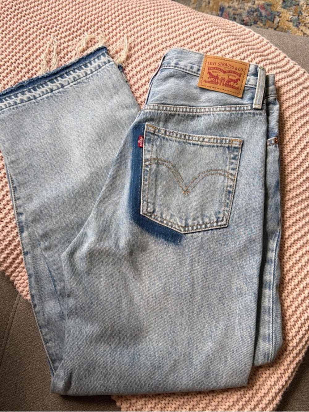 Levi's Light Wash Men's Straight Jeans - Pale Blue